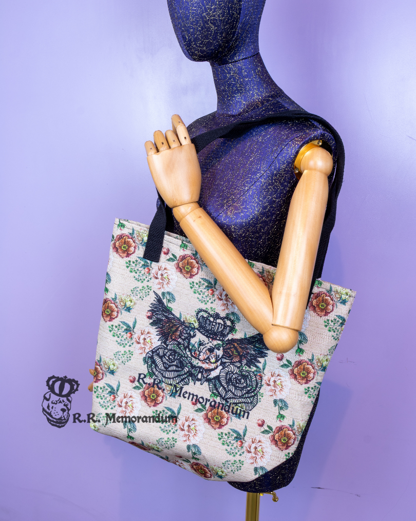 R.R. Memorandum Gobelin Print Logo Tote Bag (Print On Demand)
