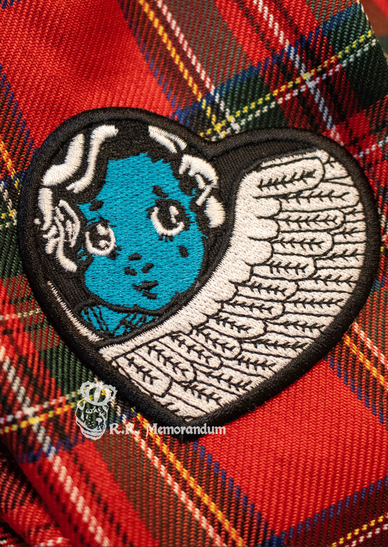 Cherub in Mourning Embroidered Patch (Print On Demand)