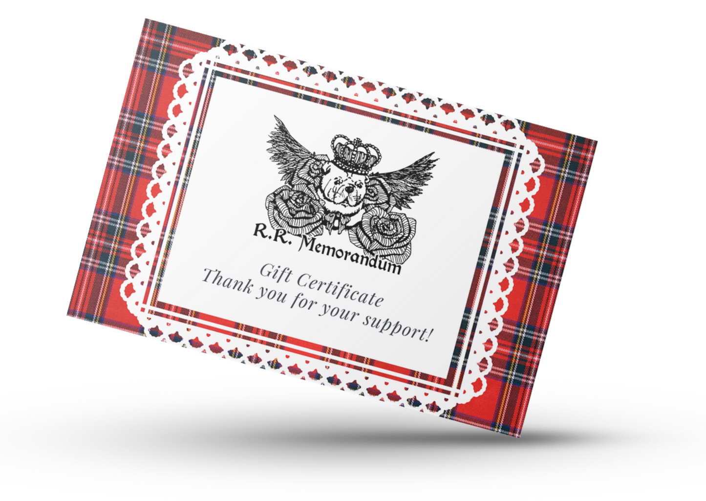 R.R. Memorandum gift certificate