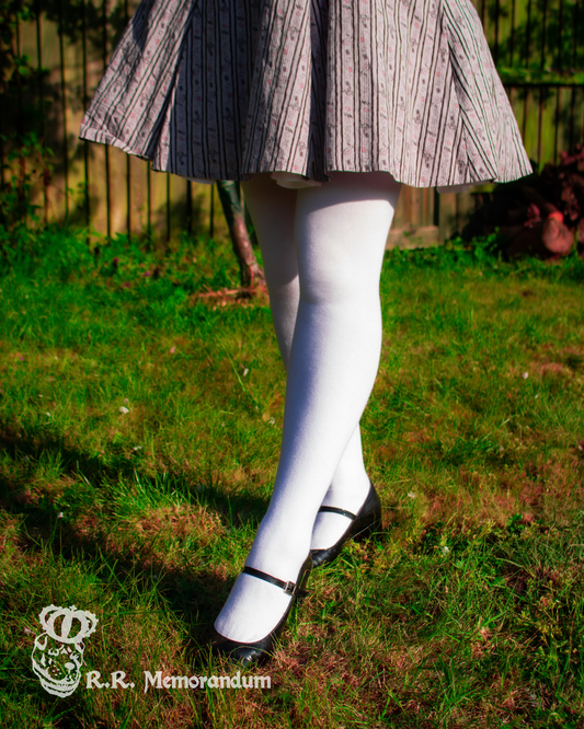 KAISA white cotton tights