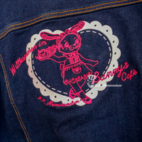 Bunny's Café Embroidered Denim Jacket (Print on Demand)